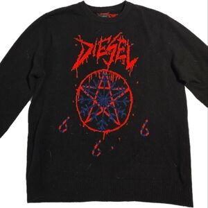 Diesel L Black Pentagram 666 Sweater